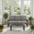 2-Piece 3-Seat Outdoor Sofa Couch Set, 75" All-Weather 3-Seat Aluminum Patio Sofa With Thick Gray Cushions  & 44" Glass Coffee Table-1176074173