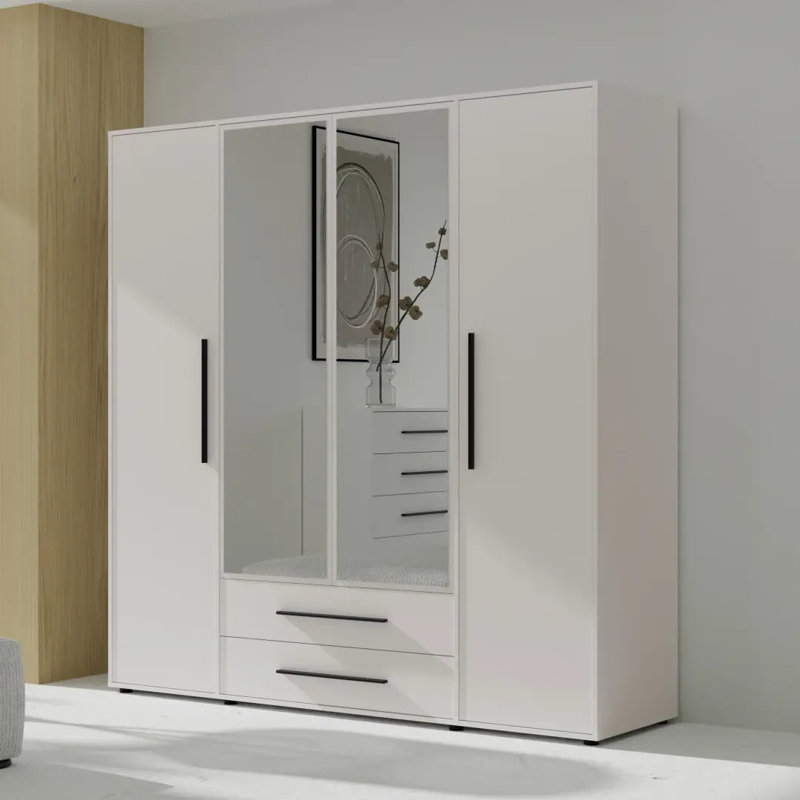Sunde Manufactured Wood Wardrobe, White