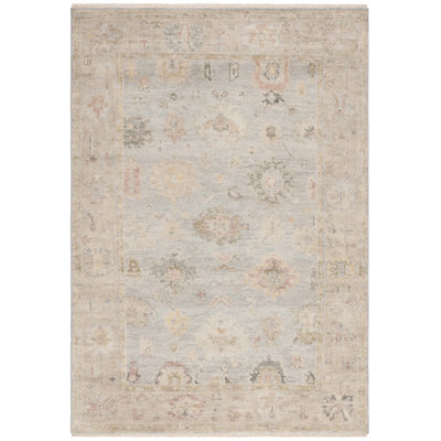 Oriental Hand-Knotted Wool Light Blue / Sage Area Rug