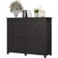 Commode moderne à 8 tiroirs avec poignées carrées noires, coffre de rangement spacieux pour la chambre à coucher et le salon, meuble télé noir, organisateur à tiroirs multiples-919456315
