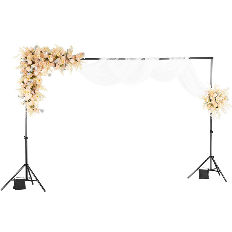 Support de toile de fond, ensemble de support de toile de fond réglable 6,5 x 10 pi, support de fond portable avec 5 barres transversales, support d'écran de projecteur robuste, pour mariage, studio photo vidéo et fête
