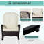Chaise berçante à large assise pour cour arrière, blanc crème pour fauteuil berçant crémeux d'extérieur avec plastique PE, structure en acier, espaces
