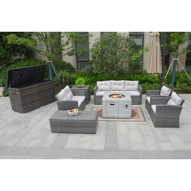 7 - Person Patio Conversation Set with Cushions