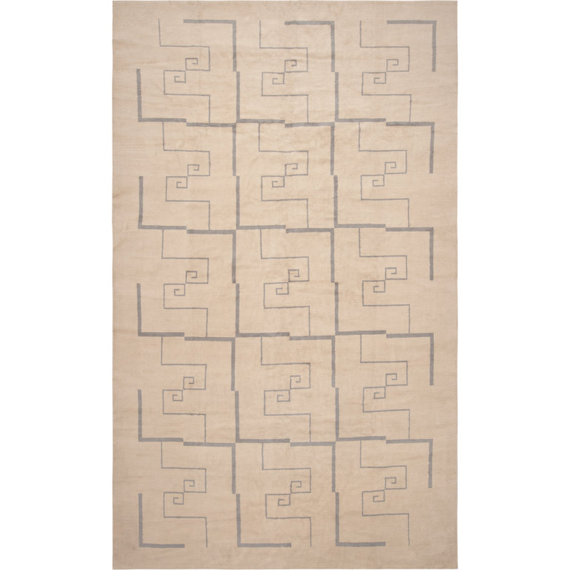Nazmiyal Collection Modern Greek Key Rug 9ft 3in X 15ft