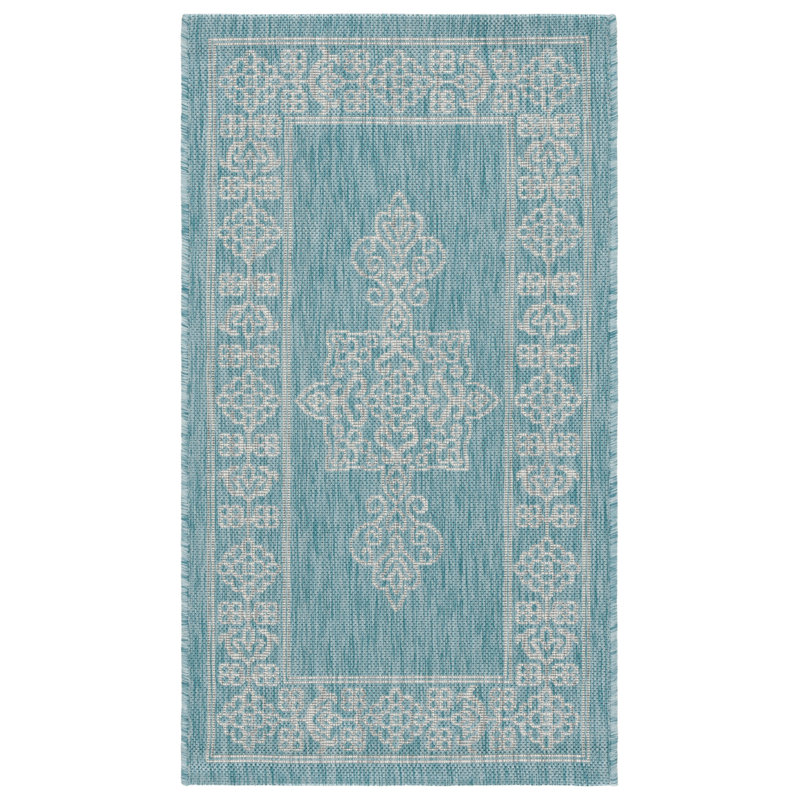 Amedee Performance Oriental Indoor/Outdoor Area Rug, Rectangle 2' x 3'7"