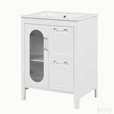 Ensemble de meuble-lavabo simple 24 po avec plateau en céramique Deiter