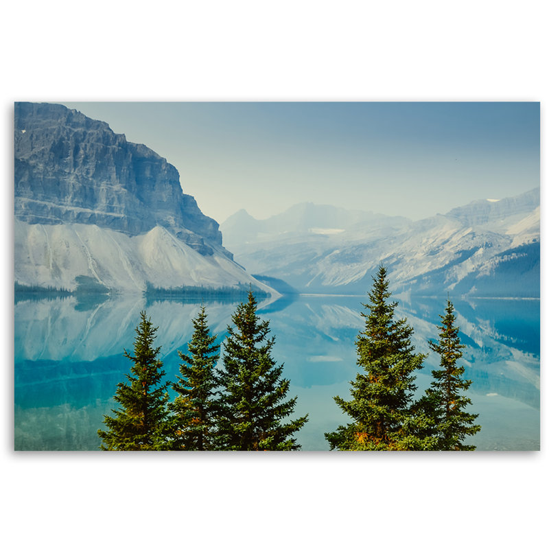 Mountain Lake Nature - Wrapped Canvas Print, 60cm H x 90cm W