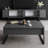 Modern TV Stand with Metal Legs, Anthracite & Black, 70.9 x 11.8 x 19.7 inches | 100% Melamine Coated Particle Board, Thickness: 0.7 inches | Industrial Design, Perfect for Living Room & Entertainment Areas