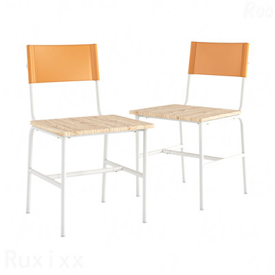 Meal - Chaise d'appoint Time pour salons confortables - Finition blanche, (ensemble de 2)