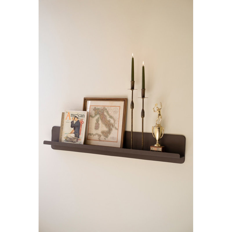  Antique Bronze Wall Shelf – Metal Display Shelf – 47" Tall Decorative Storage Accent