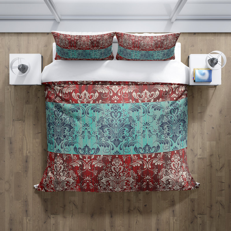 Polyester Damask Duvet Cover, Twin Duvet Cover + 1 Sham