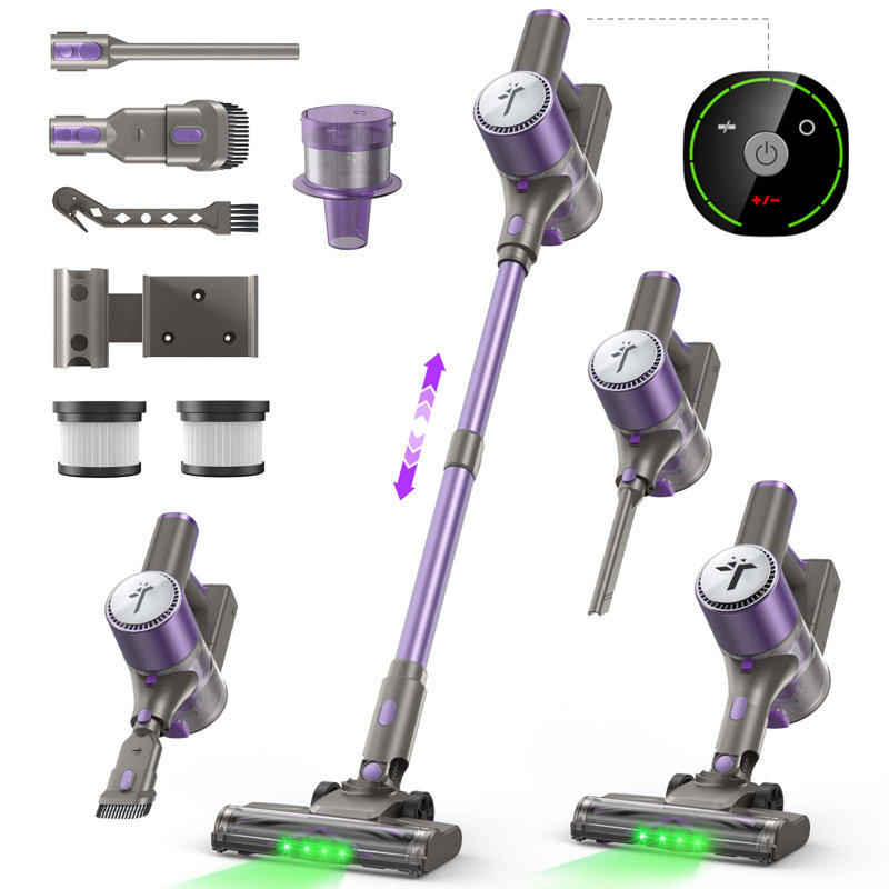 300W Cordless Stick Vacuum Cleaner, 50kPa Brushless Motor, 50-Min Runtime, for Carpet, Hard Floors & Pet Hair