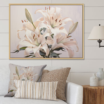 Lys blancs en fleur II sur toile