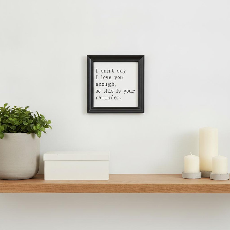 HomeRoots "Art mural noir et blanc I Cant Say I Love You Enough"