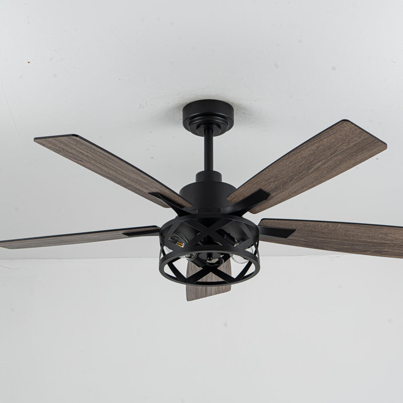 Ventilateur de plafond Farmhouse avec pales bicolores et télécommande