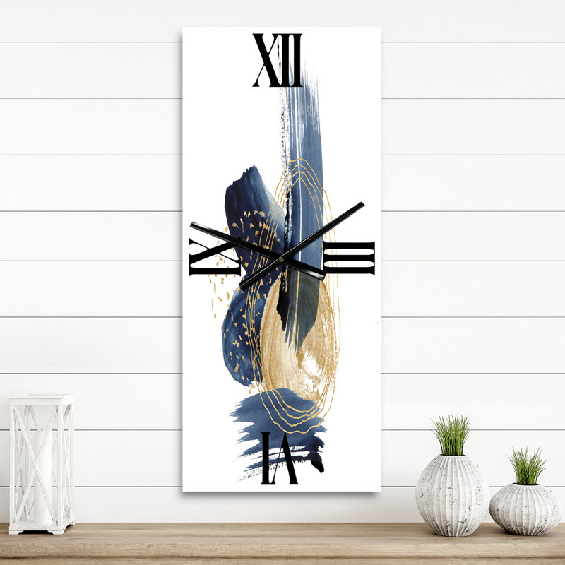 Horloge murale Paysage de montagnes et coups d'or II, Grand