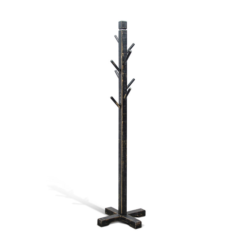 Haslemere Solid Wood Freestanding 8 - Hook Coat Rack, Black
