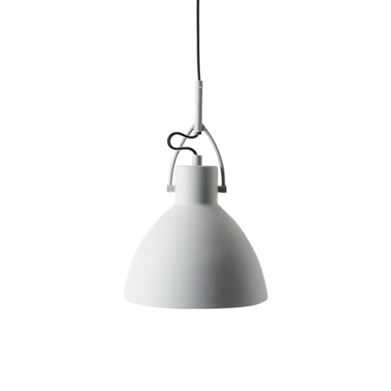 Krauss 1 - Light Single Pendant, White, 7.9" H x 8.6" W x 8.6" D