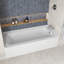 Baignoire en alcôve en acrylique blanc brillant avec drain extérieur 66 po x 32 po Streamline-101699244