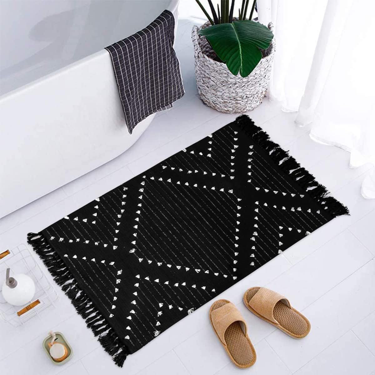 Amaxot Boho Bathroom Rug Washable | Wayfair