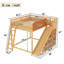 Grand lit mezzanine en bois massif avec tête de lit tapissier, tablettes de rangement et glissade-1131634861-1131634859