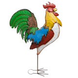 63"H Metal Jumbo Rooster Statue
