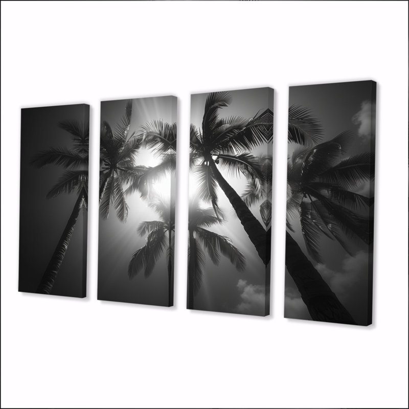 Ensemble de palmiers et palmiers monochromes élégants, H 28 po x l 48 po