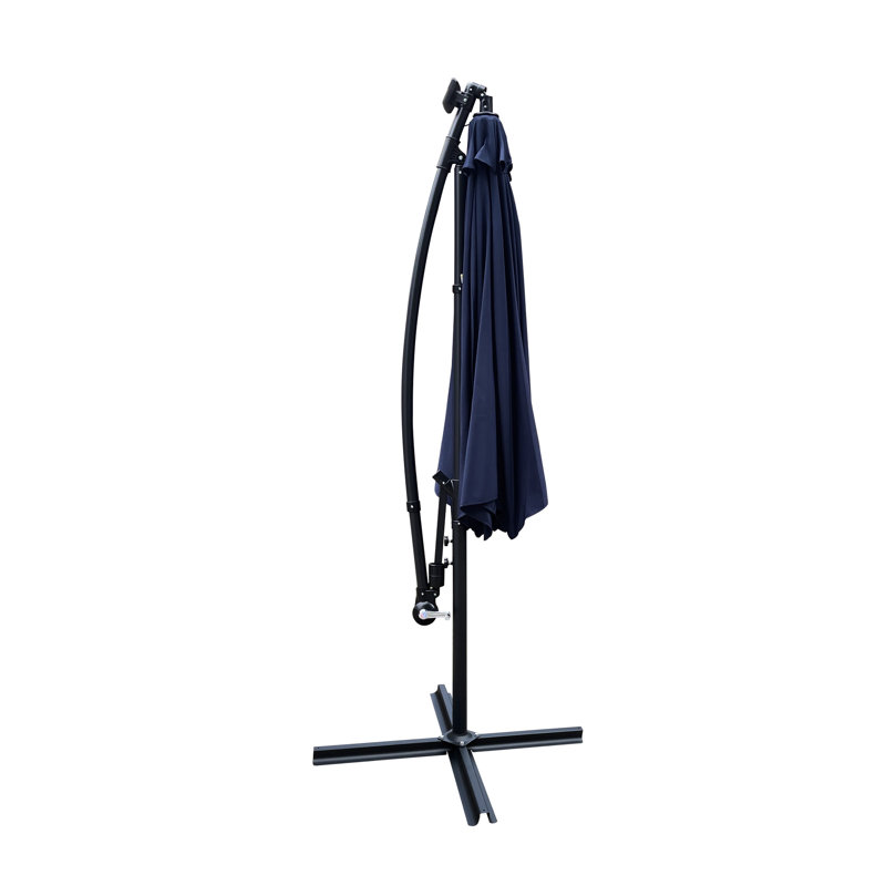Parasol d'extérieur de 3 m avec éclairage DEL solaire - Imperméable, résistant à la décoloration, 8 baleines, manivelle, base en croix pour jardin, terrasse, cour, piscine, patio, couleurs inaltérables.