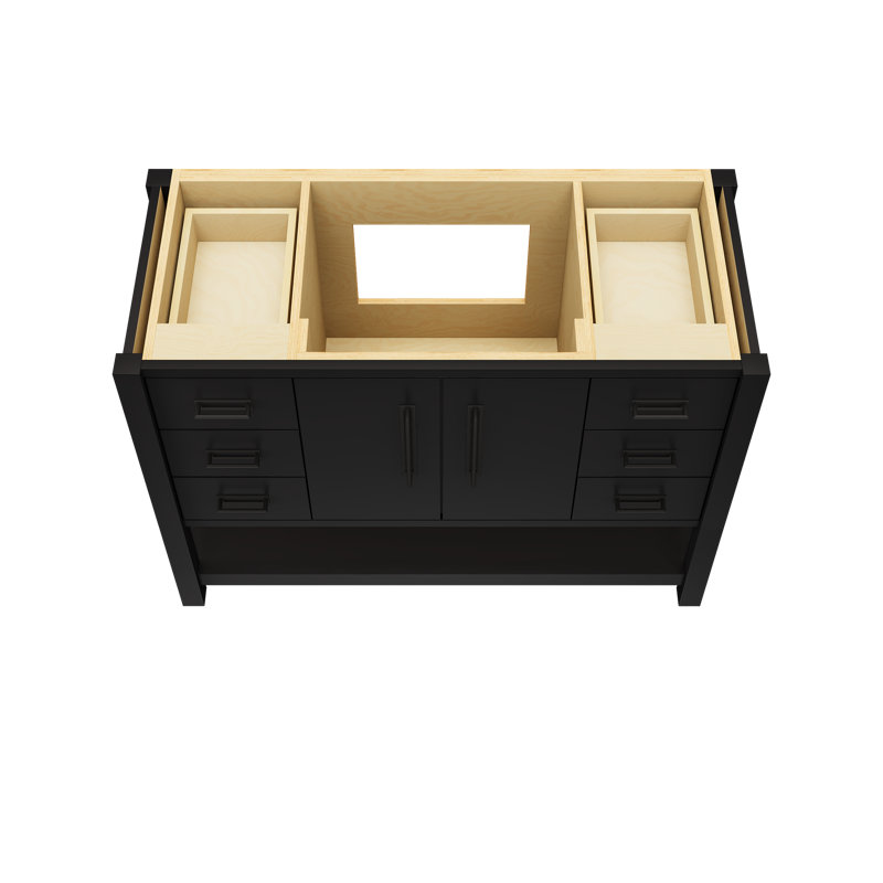Kiawah Single Extra Wide Bath Vanity, Noir, 48", Matte Black