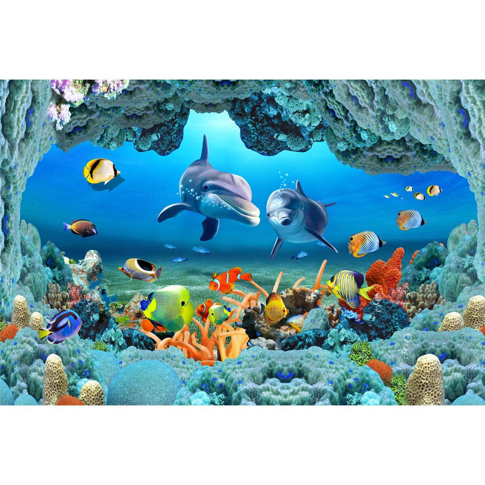 The Beautiful Undersea World 66' L x 96" W Paintable Wall Mural IDEA4WALL 