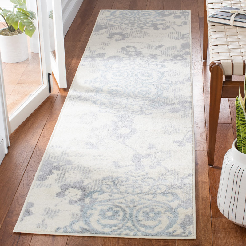 Tapis floral Samsel Performance, Tapis de couloir 2 pi 2 po x 9 pi