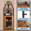 Bar à vin de coin avec support amovible, porte de grange et grillagée, tablette réglable, armoire pour bar à domicile, bois rétro-823757191