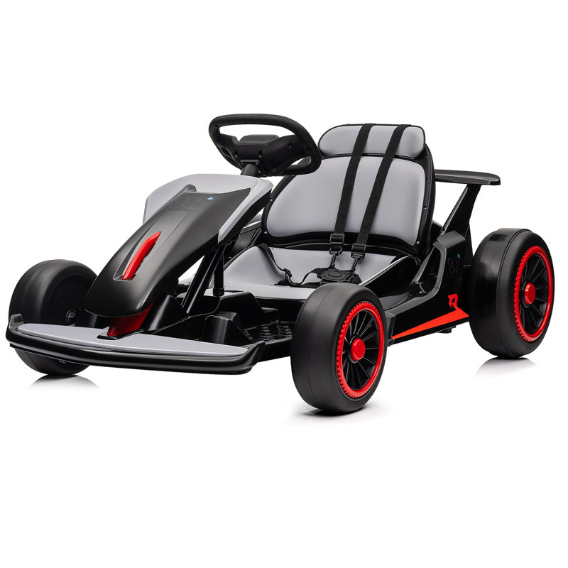 Kart électrique 200W pour enfants avec moteur à double dérive de 200 W, véhicule à batterie 7AH avec fonction de dérive à 360 °, 8,1 MPH maximum, ceinture de sécurité à 5 points, capacité de charge de 110 lb