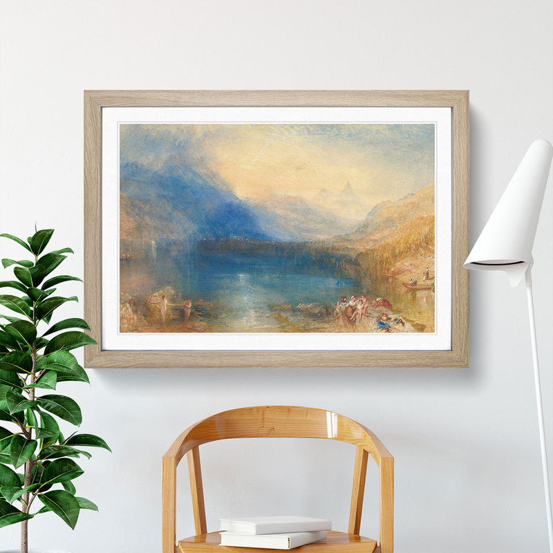 Lake of Zug by Joseph Mallord William Turner - Picture Frame Painting, Oak Framed, 36cm H x 48cm W x 2cm D