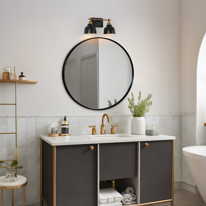 Escarment 2 - Light 14.5 '' W Dimmable Black/Brass Bathroom Vanity Light ETL Certified