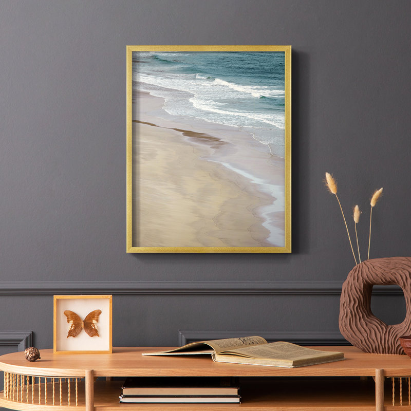 Impression encadrée «Low Tide Summer» - bois massif, Or, H 14 po x l 11 po