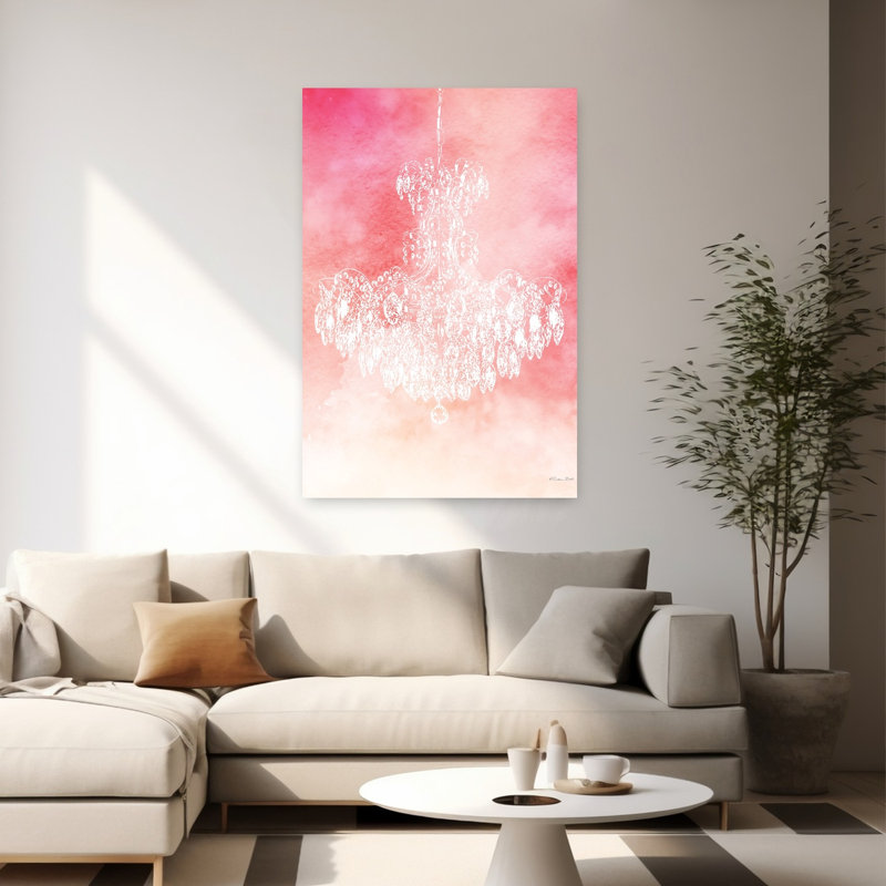 Lustre glam 1 abstrait, art contemporain, H 60 po x l 40 po