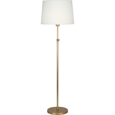 Lampe sur pied à hauteur réglable à hauteur réglable avec abat-jour huître - Luminaire contemporain et transitionnel