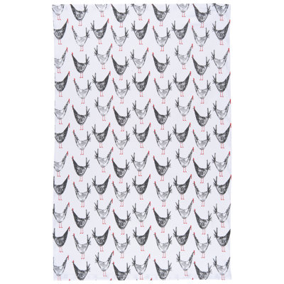 Serviette de thé avec rayures à poulet
