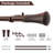  3/4 Inch 12 Pcs Brown Curtain Rod Adjustable 36" to 66" for Windows & Doors Curtains with Wood Taper Finials & Brackets Set - by Deco Essential-643915406