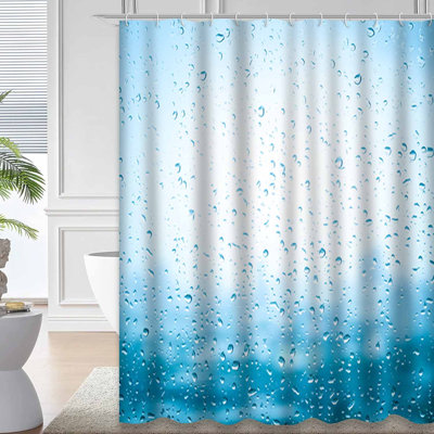 Rideau de douche vert imperméable, rideaux de douche pour la salle de bain avec 12 crochets