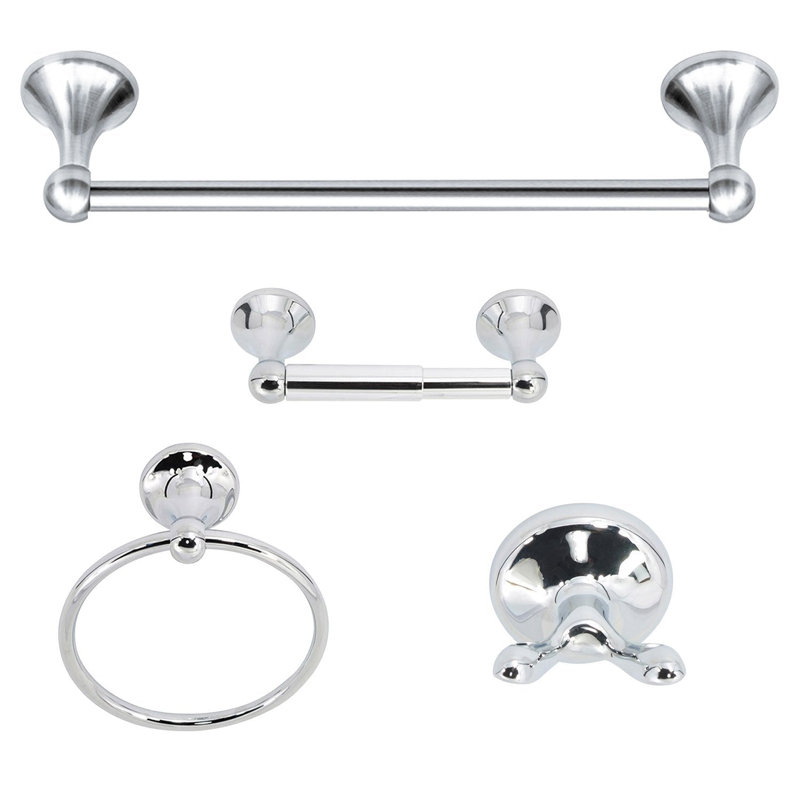 4 - Piece Bathroom Hardware Set, Chrome