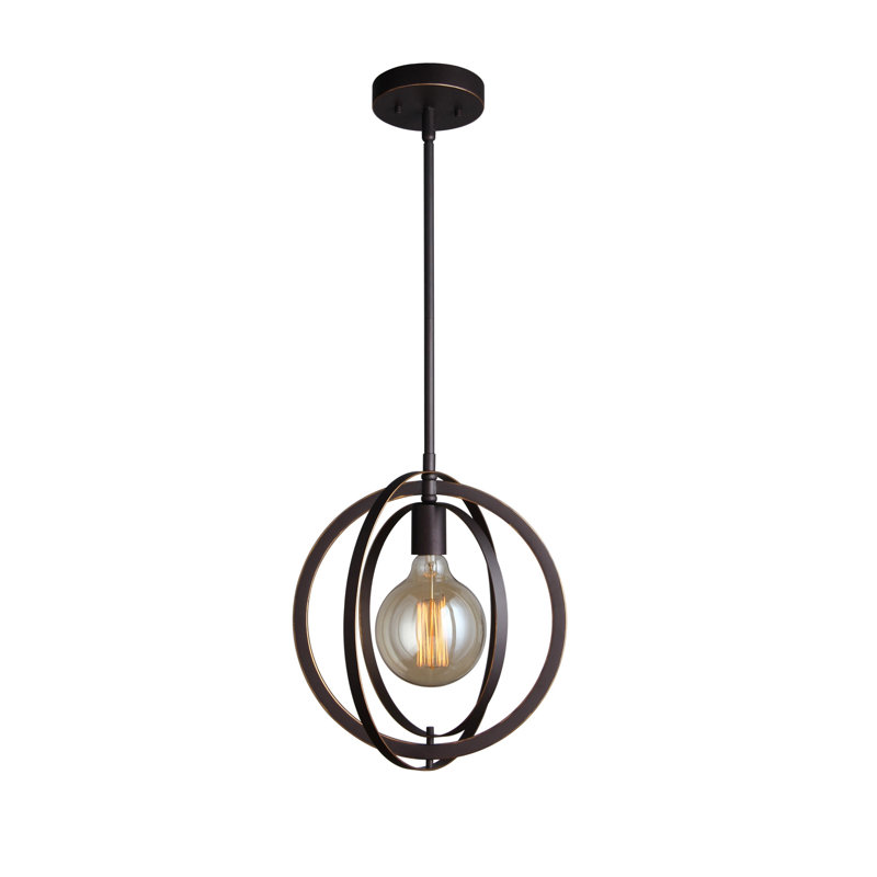 Luminaire sphère suspendu 1 lumières simple Heatherly, Bronze