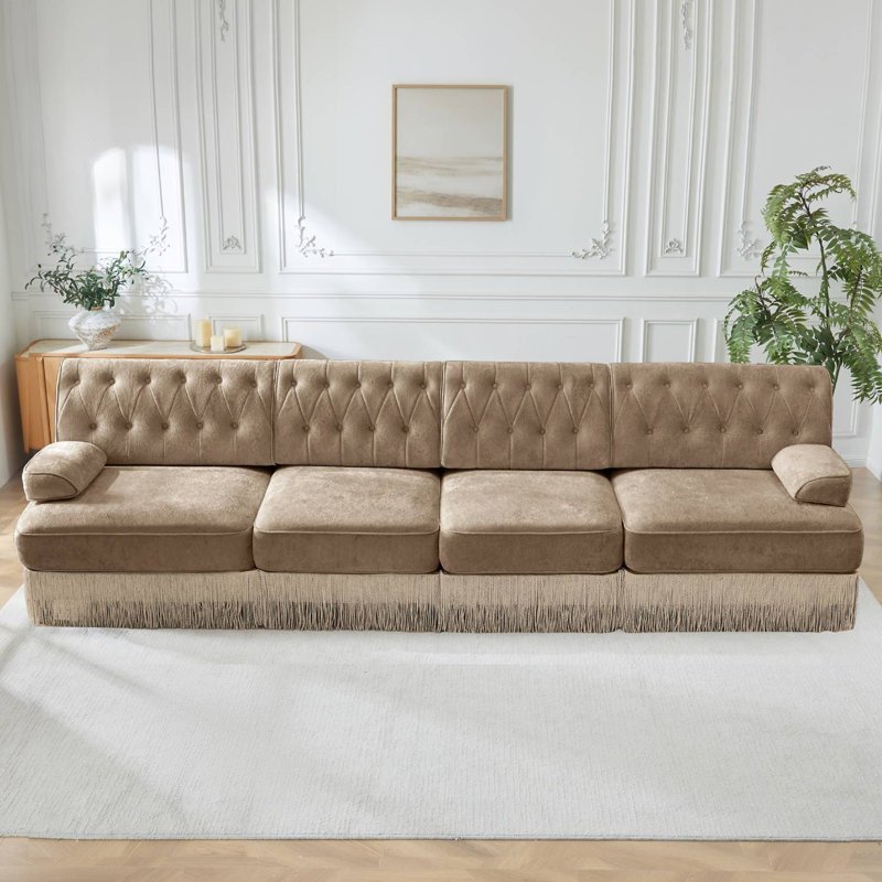 Canapé modulaire 135 po Chesterfield, Chameau
