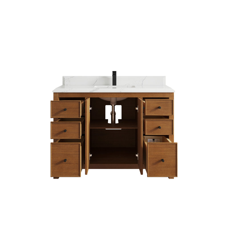 Chicago 48'' Single Bathroom Vanity with Quartz Top
