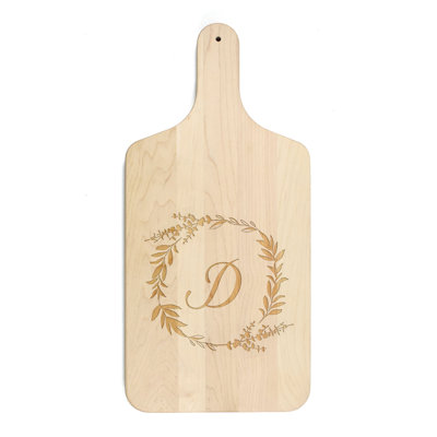 Floral Wreath Monogram - D Cutting Board