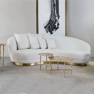 Simple Off-white Three-seat Sofa