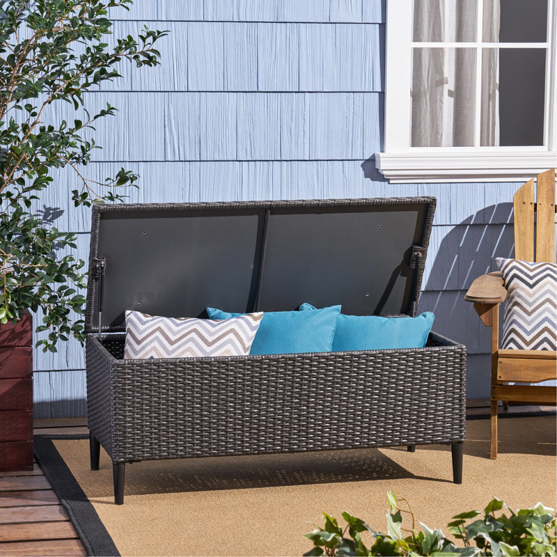 Coffre de rangement gris pour les accessoires de piscine et de plage