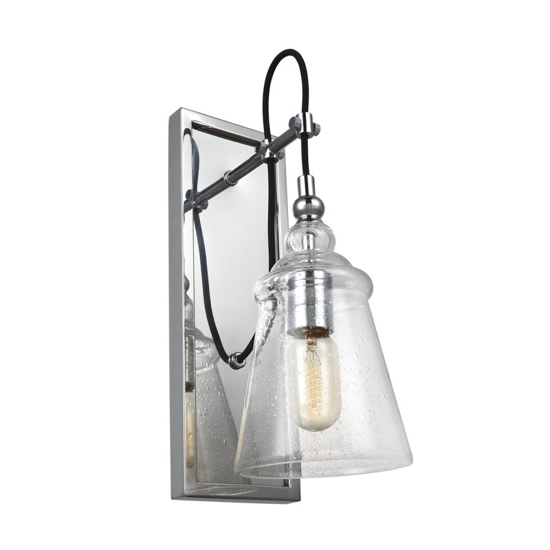 Levine Steel Armed Sconce, Chrome