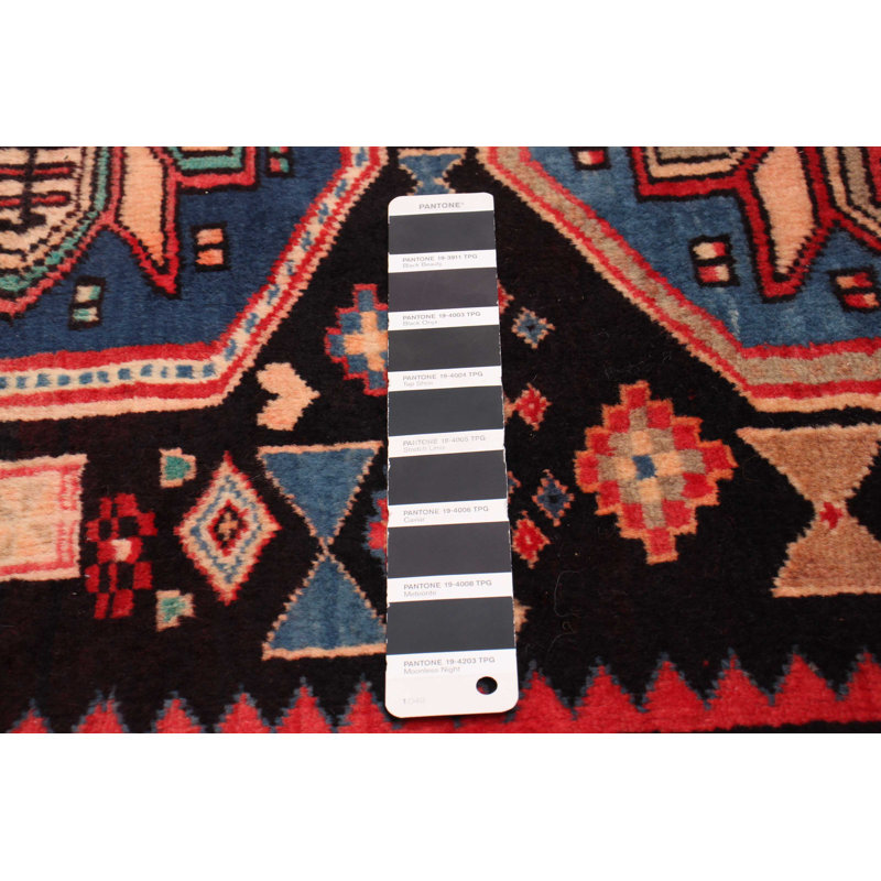 Tapis noir / rouge 4 pi 11 po x 9 pi 3 po Kula One-of-a-Kind Kula